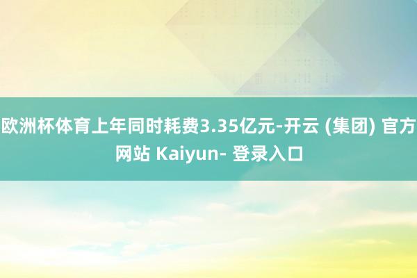 欧洲杯体育上年同时耗费3.35亿元-开云 (集团) 官方网站 Kaiyun- 登录入口