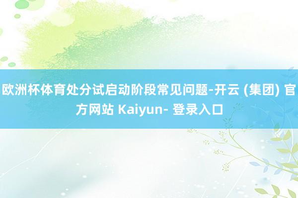 欧洲杯体育处分试启动阶段常见问题-开云 (集团) 官方网站 Kaiyun- 登录入口