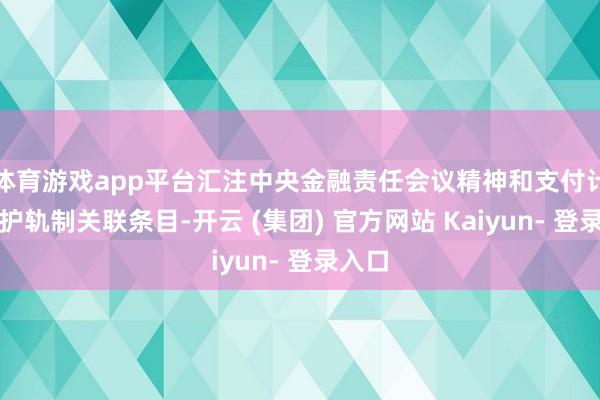体育游戏app平台汇注中央金融责任会议精神和支付计帐守护轨制关联条目-开云 (集团) 官方网站 Kaiyun- 登录入口