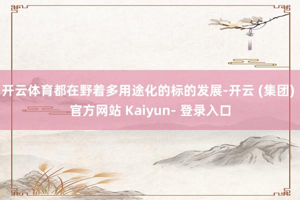 开云体育都在野着多用途化的标的发展-开云 (集团) 官方网站 Kaiyun- 登录入口