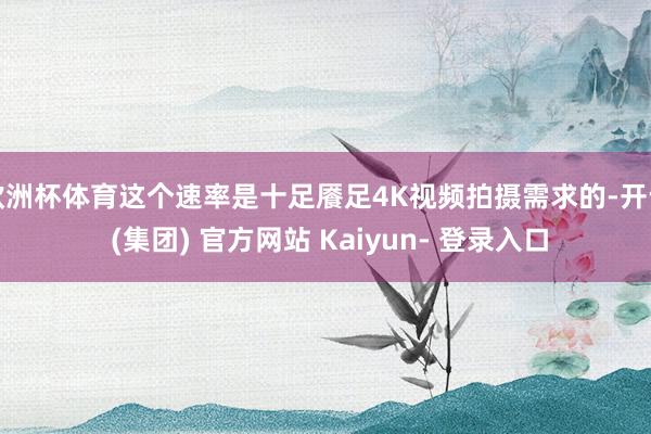 欧洲杯体育这个速率是十足餍足4K视频拍摄需求的-开云 (集团) 官方网站 Kaiyun- 登录入口