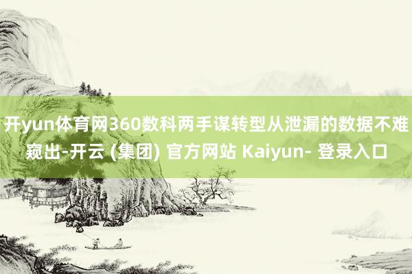 开yun体育网 360数科两手谋转型 从泄漏的数据不难窥出-开云 (集团) 官方网站 Kaiyun- 登录入口