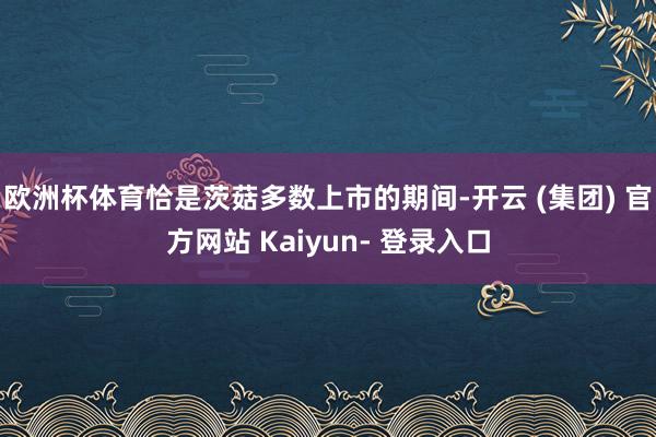 欧洲杯体育恰是茨菇多数上市的期间-开云 (集团) 官方网站 Kaiyun- 登录入口